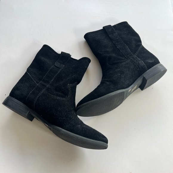 Vince Camuto Fanti‎ Suede Slouch Boot Black Women Size 7M Ankle Booties Shoes - Picture 5 of 7